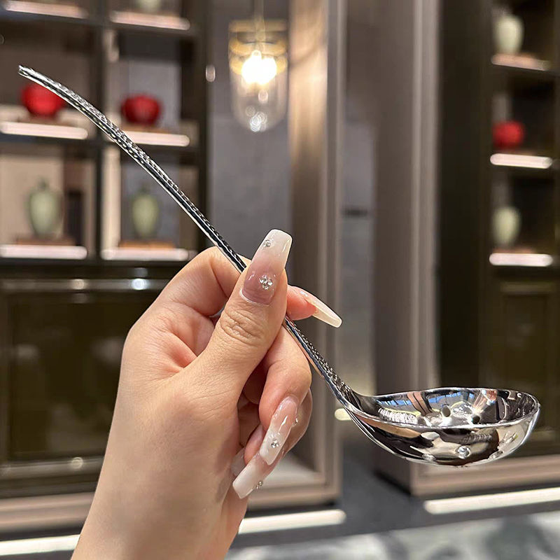 Stainless Steel Soup Spoon Deepen Large Capacity Spoon Silver Mirror Polished Fl