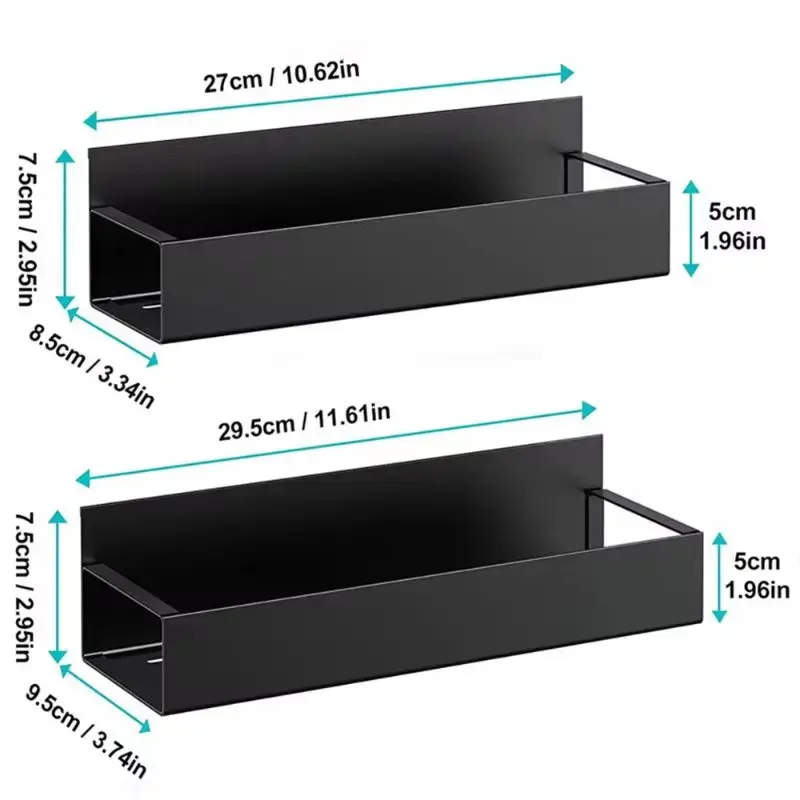 Magnetic Fridge Shelf Spice Rack Black Iron Refrigerator Side Storage Rack Kitch