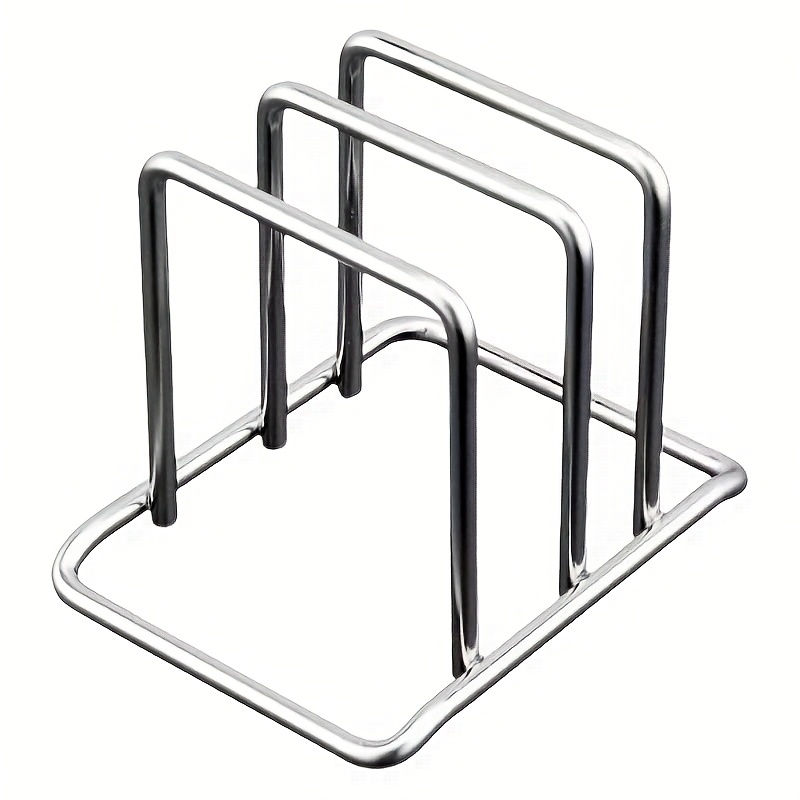 1pc Space-Saving Stainless Steel Pot Lid and Cutting Board Organizer Combo - Hea