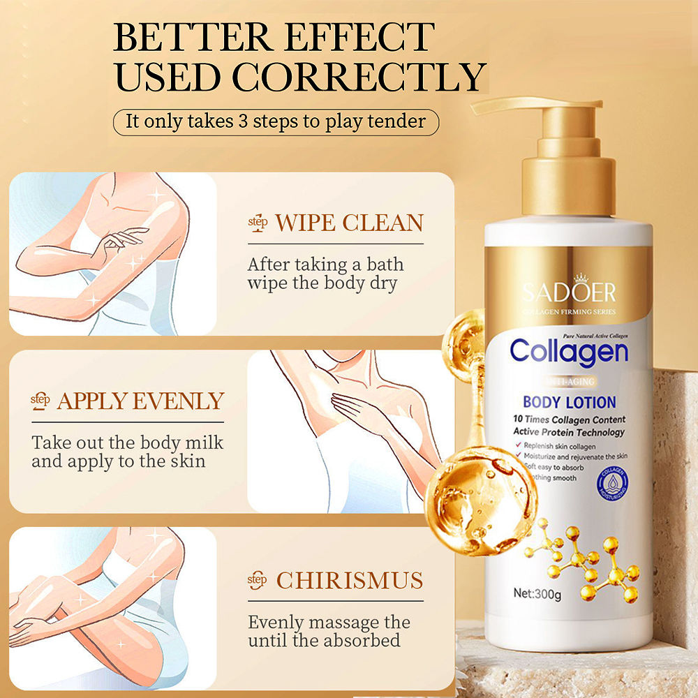 Collagen Body Lotion for Firming & Hydration - Intense Moisturizer Anti-Aging Sk