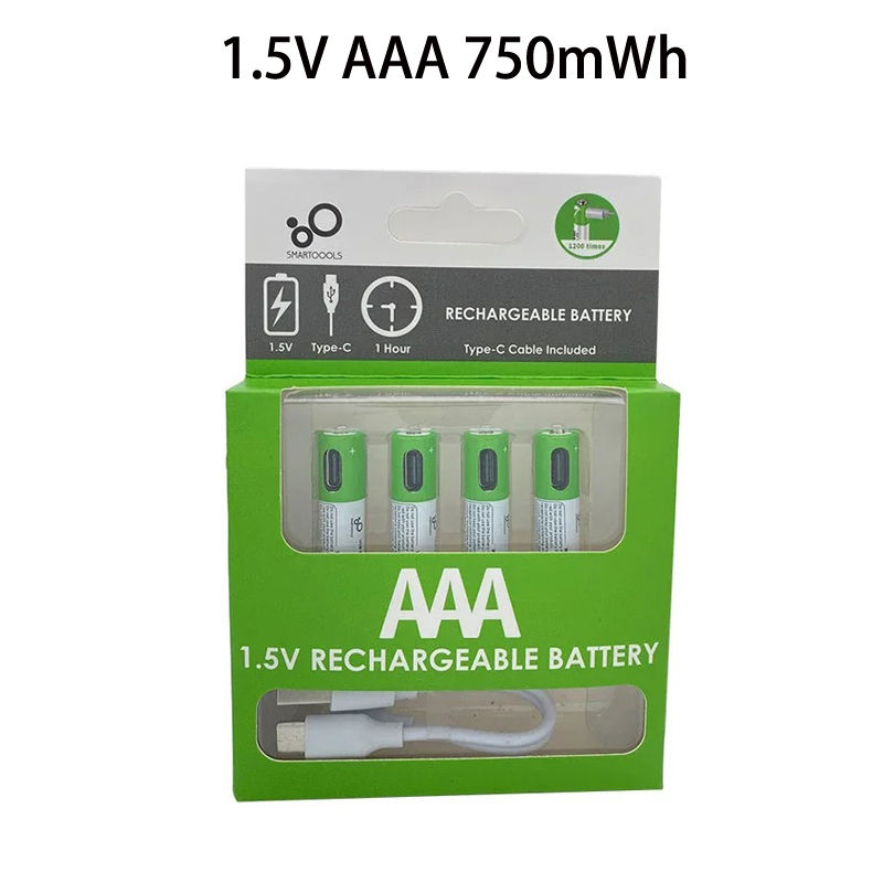 1.5V AA 2600mWh AAA 750mWh Li-ion Batteries for Mouse,Clock,Shaver,Hermometer+TY