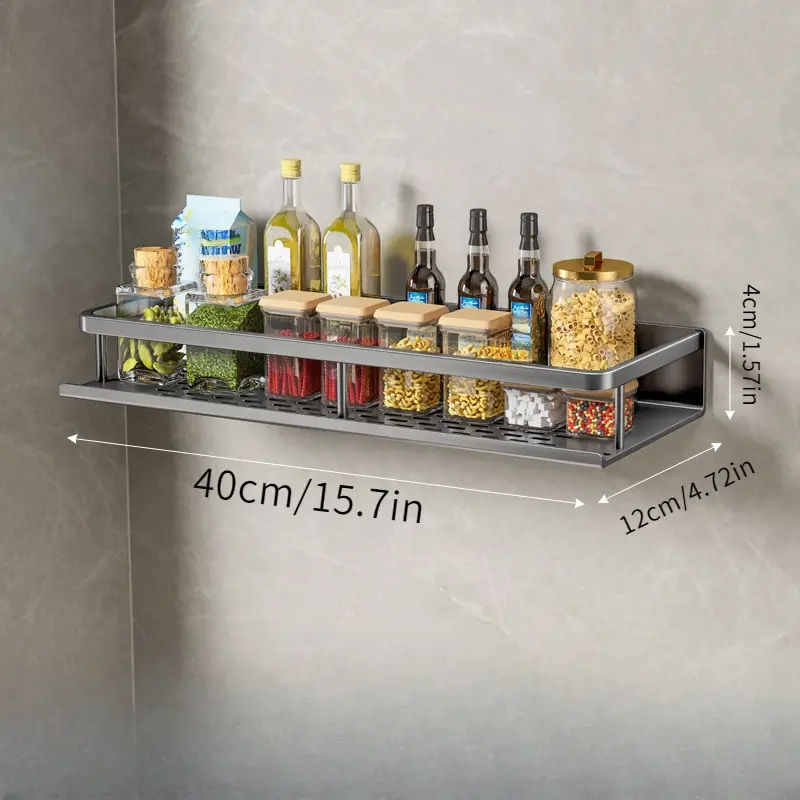 Multifunctional Kitchen Rack Spice Storage Wall Mounted Utensi