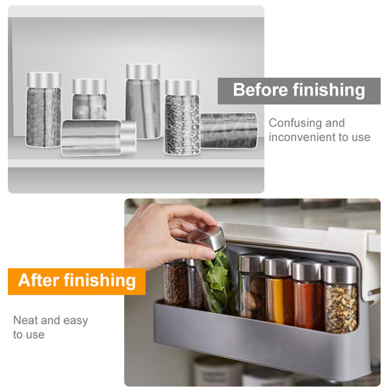 Kitchen Spice Rack Self Adhesive Organizer Seasoning Bottle Org