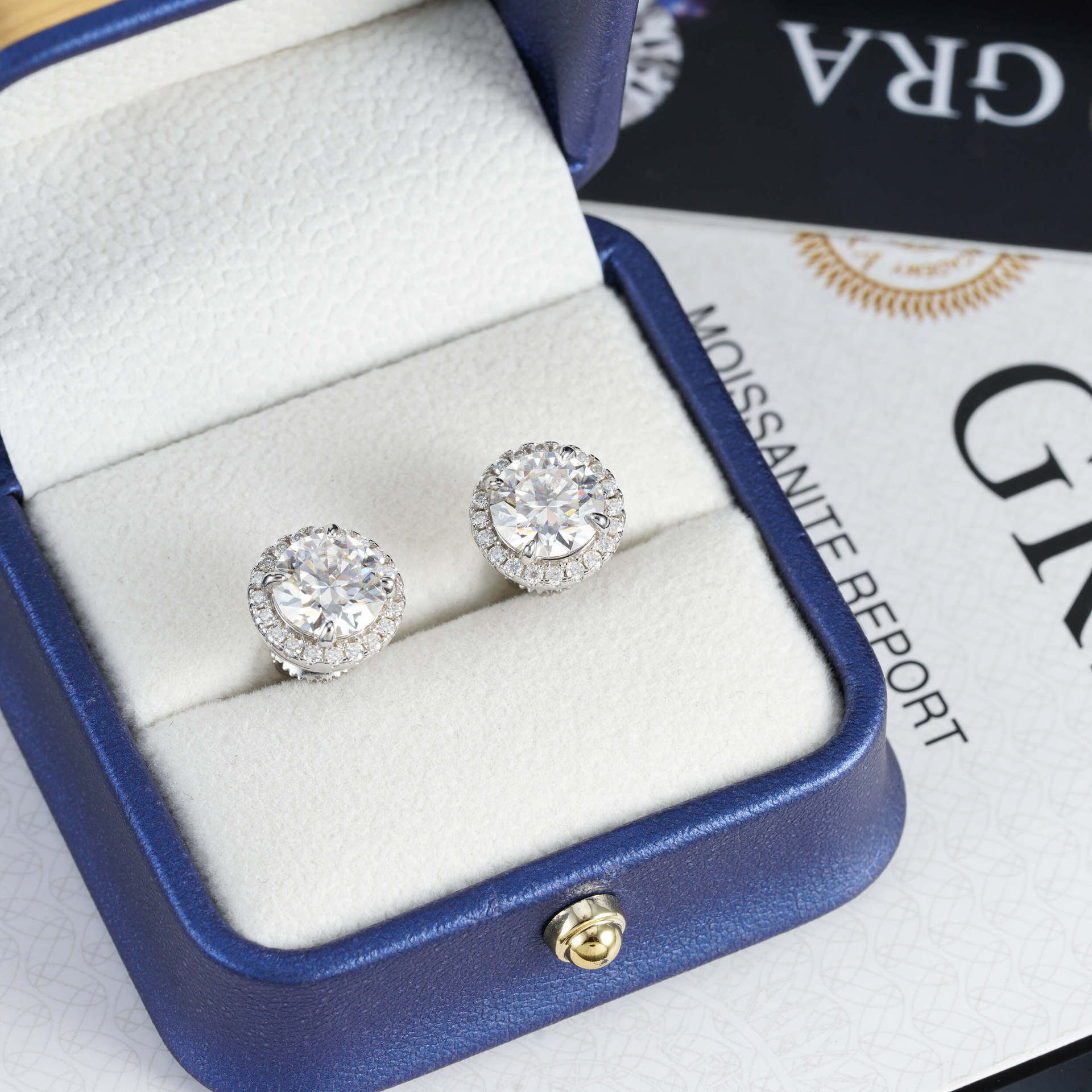 925 Sterling Silver 4.0-11mm Moissanite Earring Brincos Engagement Wedding Dail