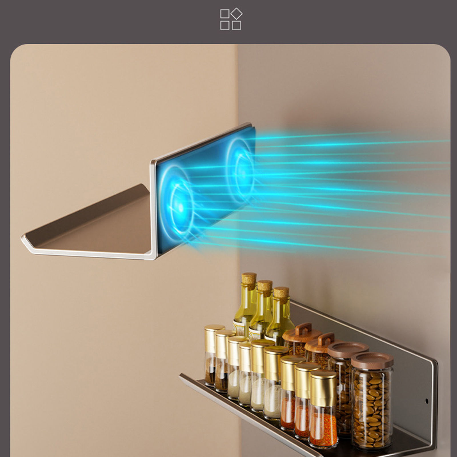 Magnetic Kitchen Refrigerator Storage Rack Without Punching Wall-mounted Condime