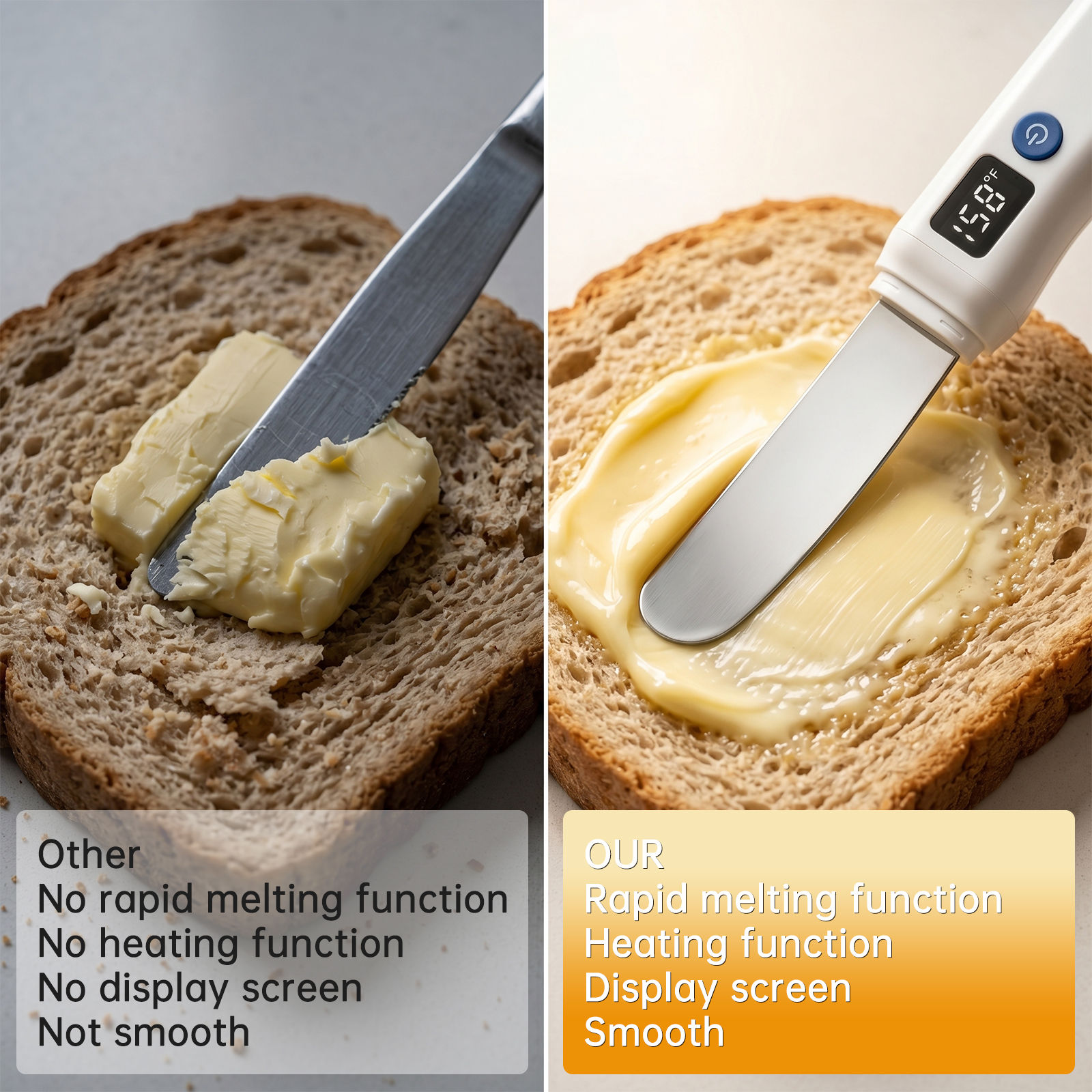 USB Rechargeable Heated Butter Knife Electric Butter Spreader For Cold Butter Ch