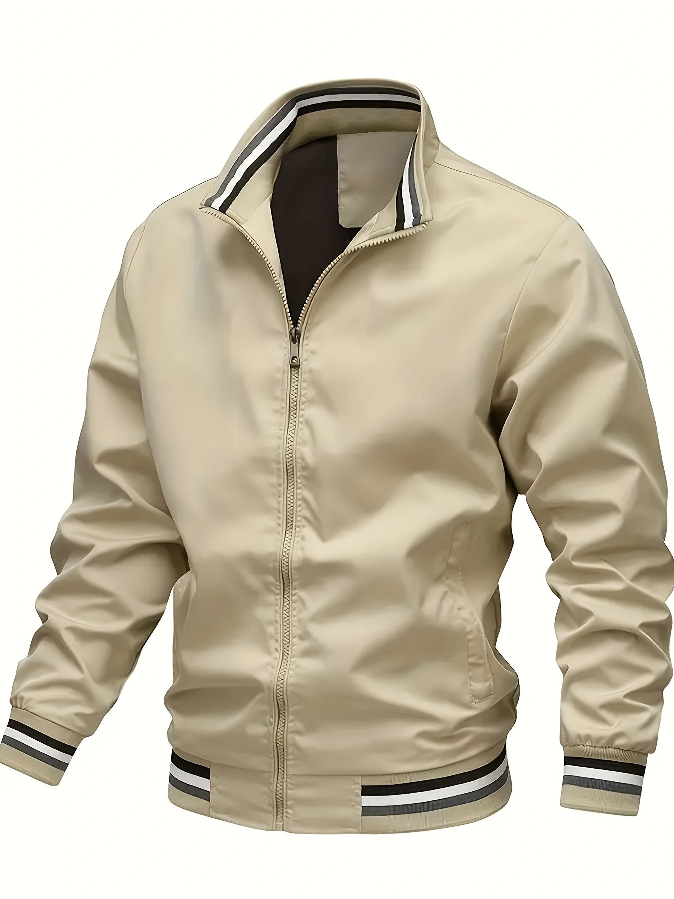 Men's Jackets Autumn and Winter Stand Collar Casual Zipper Jacket Outdoor Sports