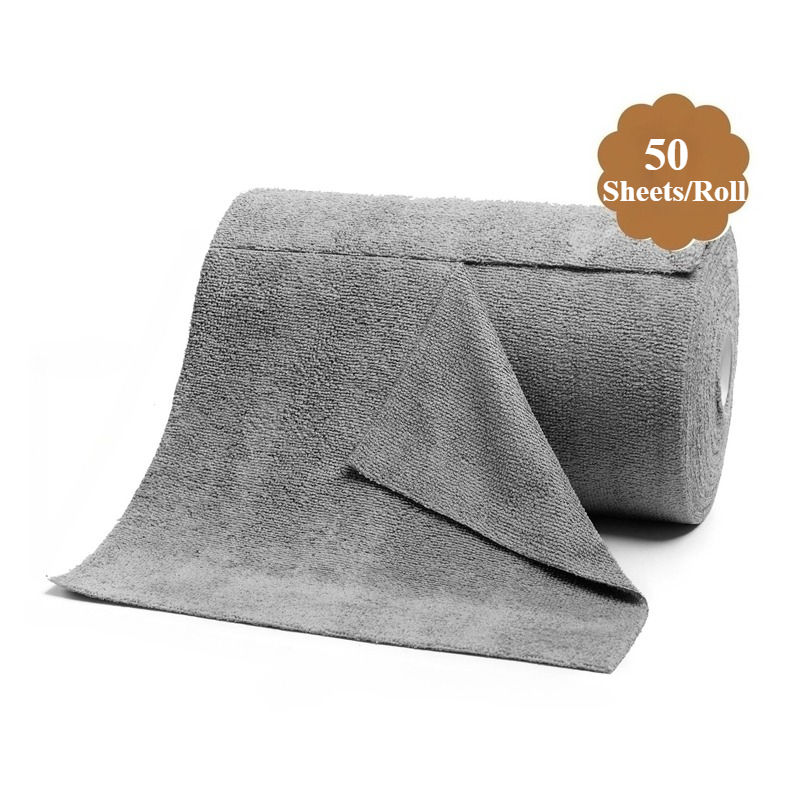 50 Sheetes/Roll Reusable Cleaning Wipe Household Kitchen Cloth Microfiber Towel