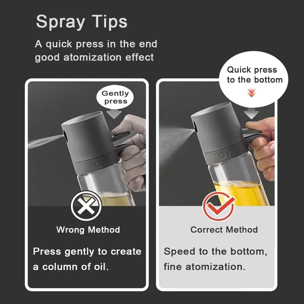 Kitchen Gadgets Oil Sprayer for Cooking 8.5oz Glass Oil Spray Bottle Cooking Oil