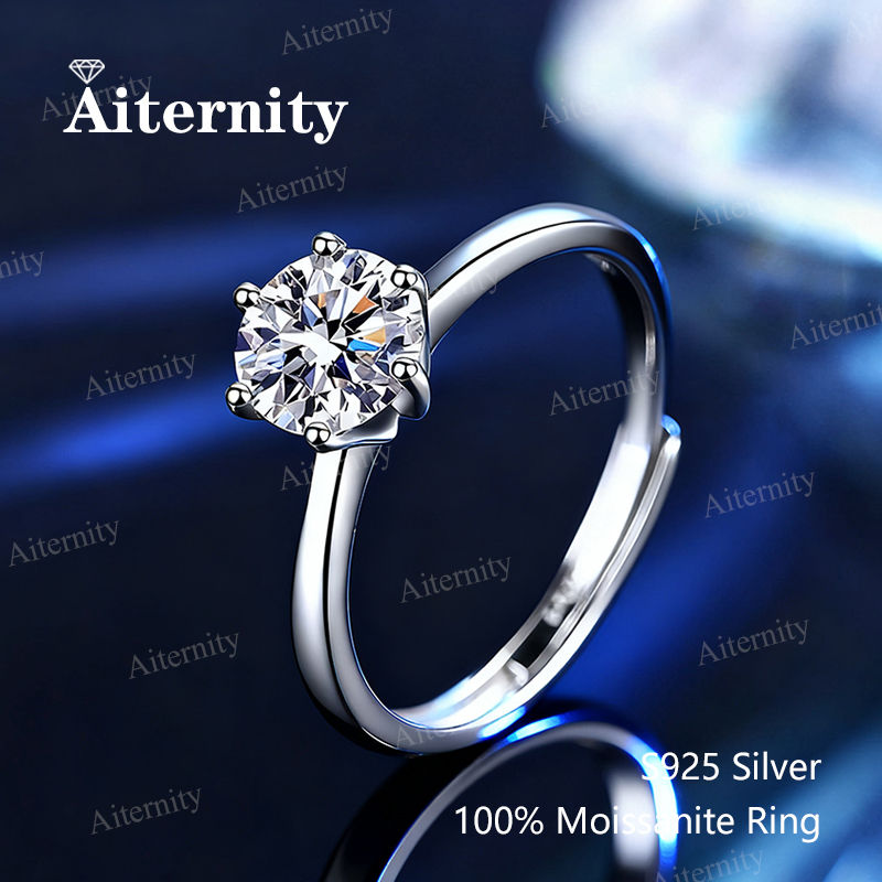 Moissanite Women's Ring Real 925 Sterling Silver D Color Shining Ring With Certi