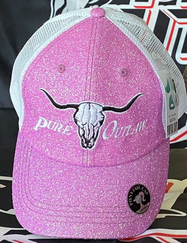 【GATELESS】PINKY CAP F&P Kids Girls Baseball Cap - Pink Kitty Face, Metal Rings