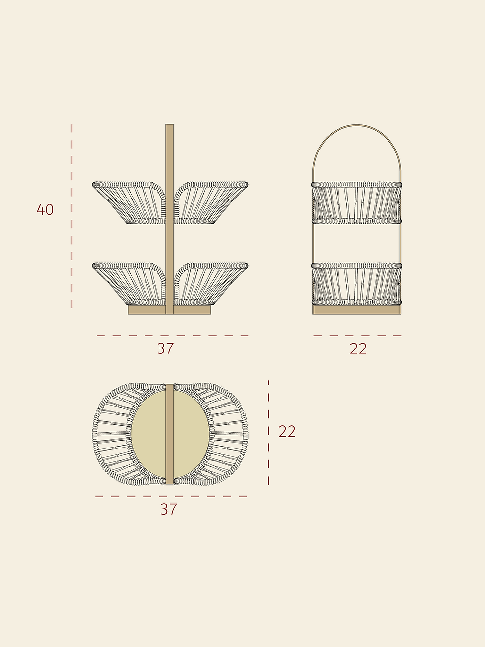 Miniatura: FRUTEIRA DUPLA FLOR DE LARANJEIRA