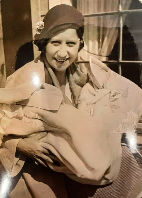 Cora holding twin daughters. Date February 1933. Credit: Photo courtesy of Beverly Desmond.