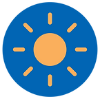 Yellow sunshine on blue background