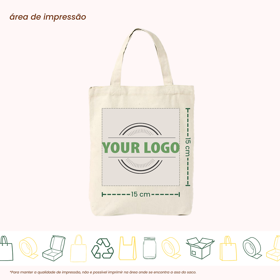 Thumbnail: Mini Tote Bag - 22x26 cm 140 g/m² | Natural Crú