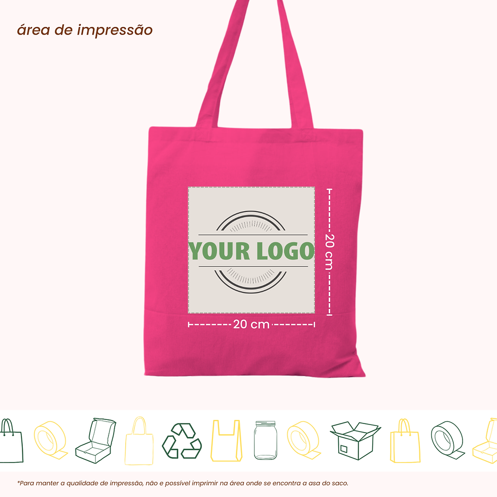 Miniatura: Tote Bag Rosa - 37x40 cm 140 g/m²