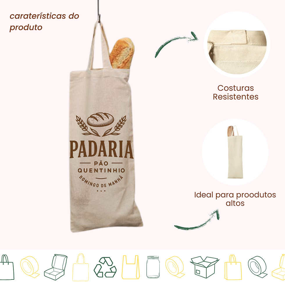Thumbnail: Tote Bag Alta - 20x50 cm 140 g | Natural Crú