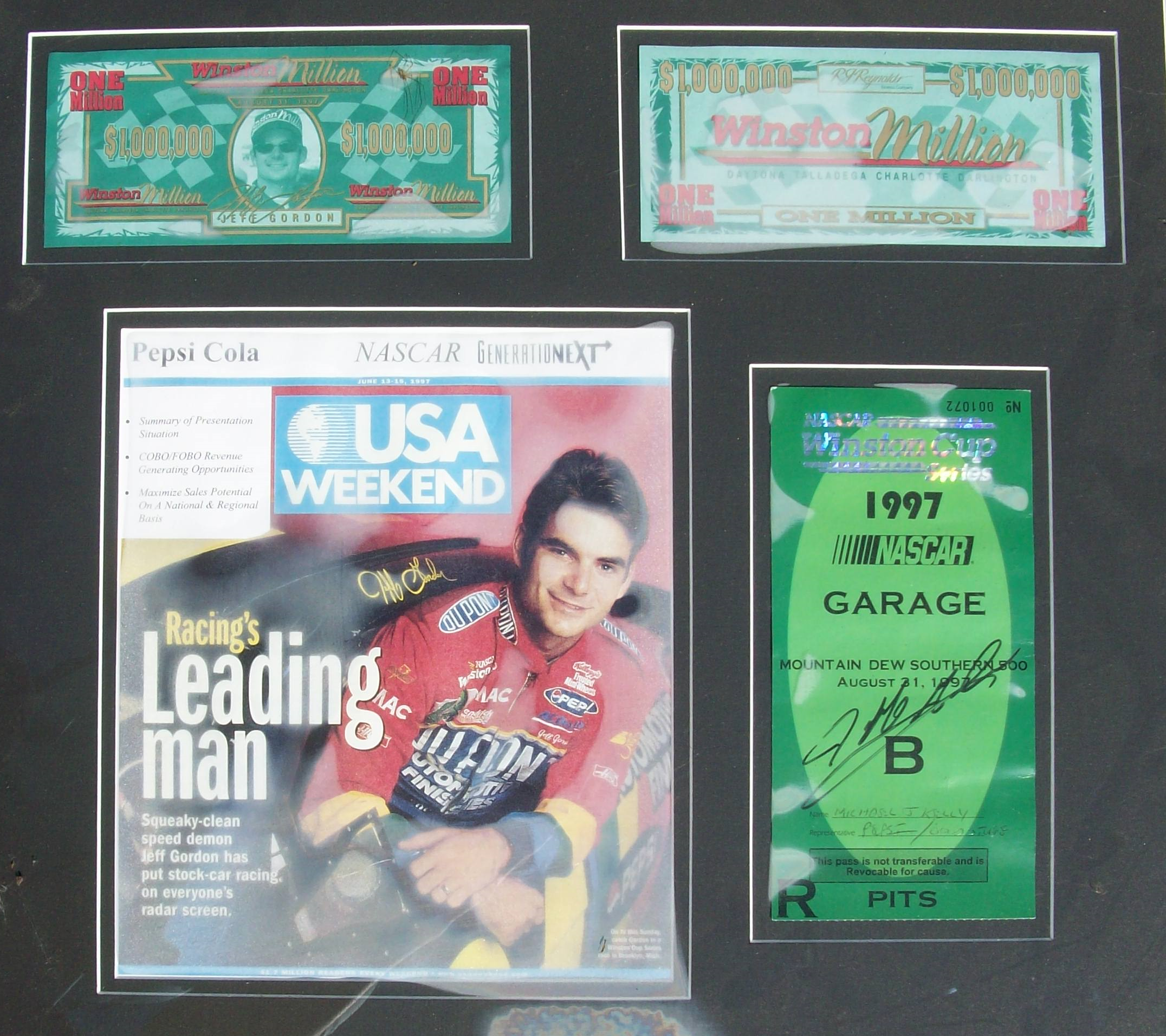 Jeff Gordon — 1997 Mtn Dew Southern 500 framed display