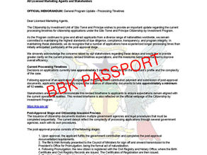 Sao Tome Principe CBI Processing Timeline