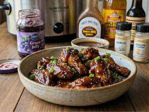 Sweet & Sticky Grape Jelly BBQ Wings