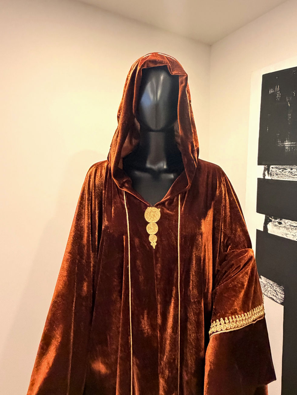 KFTAN © The Sultana | Pre-Loved Amber Terracotta Velour Jellaba