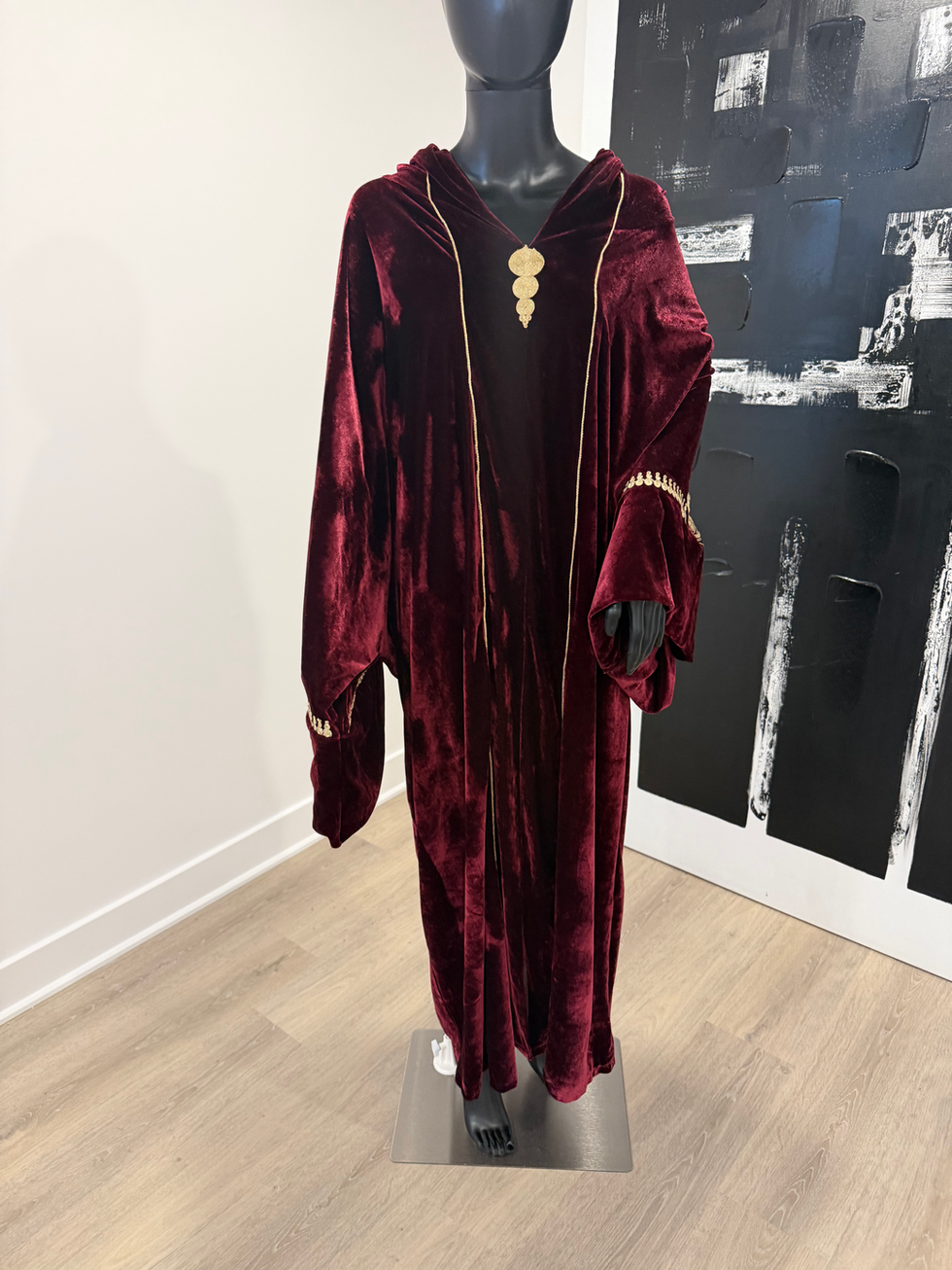 KFTAN © The Sultana | Pre-Loved Burgundy Velour Jellaba