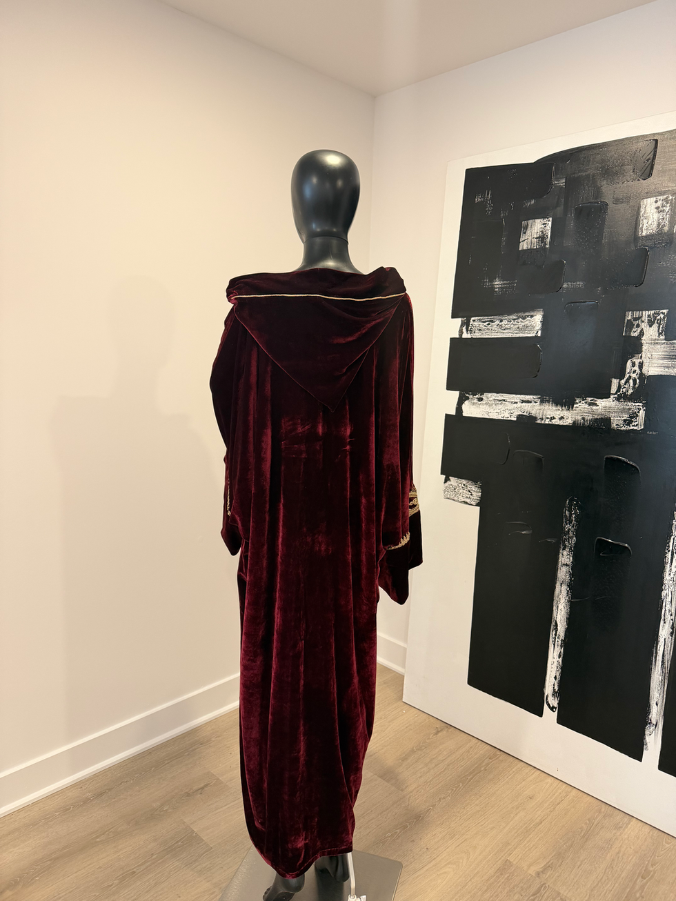 KFTAN © The Sultana | Pre-Loved Burgundy Velour Jellaba
