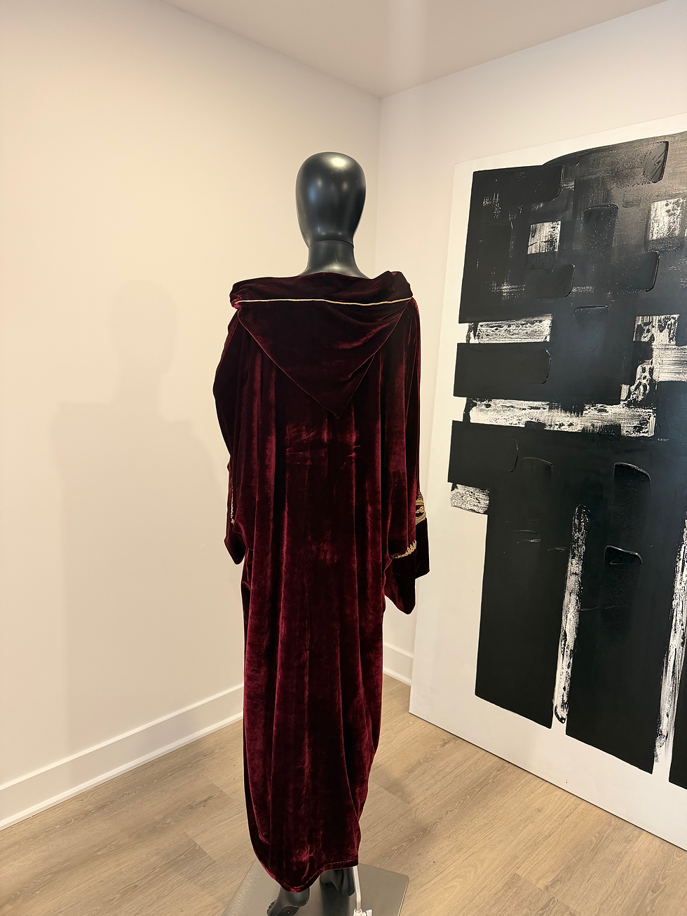 KFTAN © The Sultana | Pre-Loved Burgundy Velour Jellaba