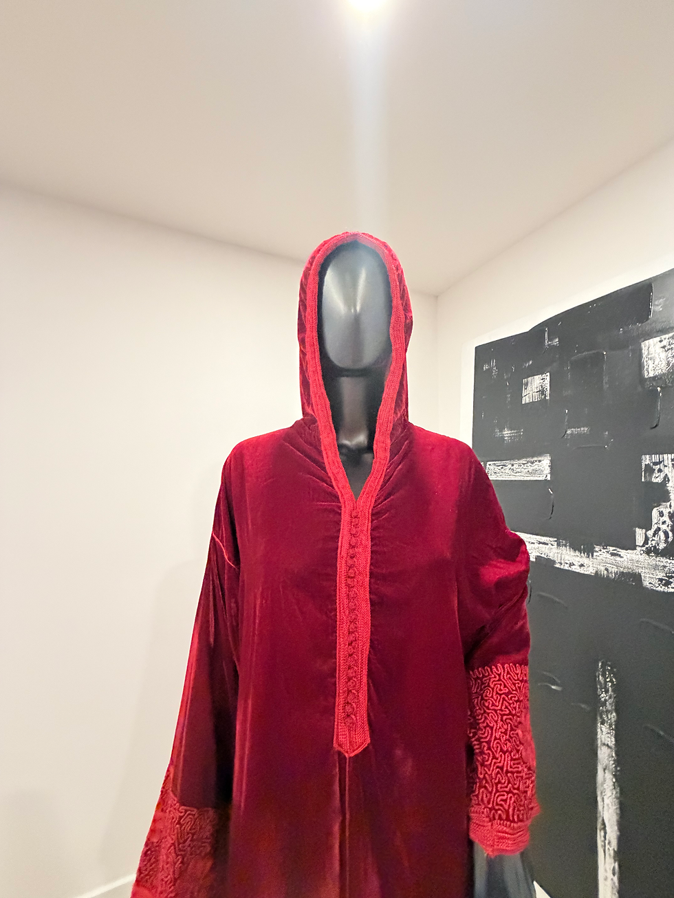 KFTAN © The Reine | Pre-Loved Red Crimson Velour Jellaba