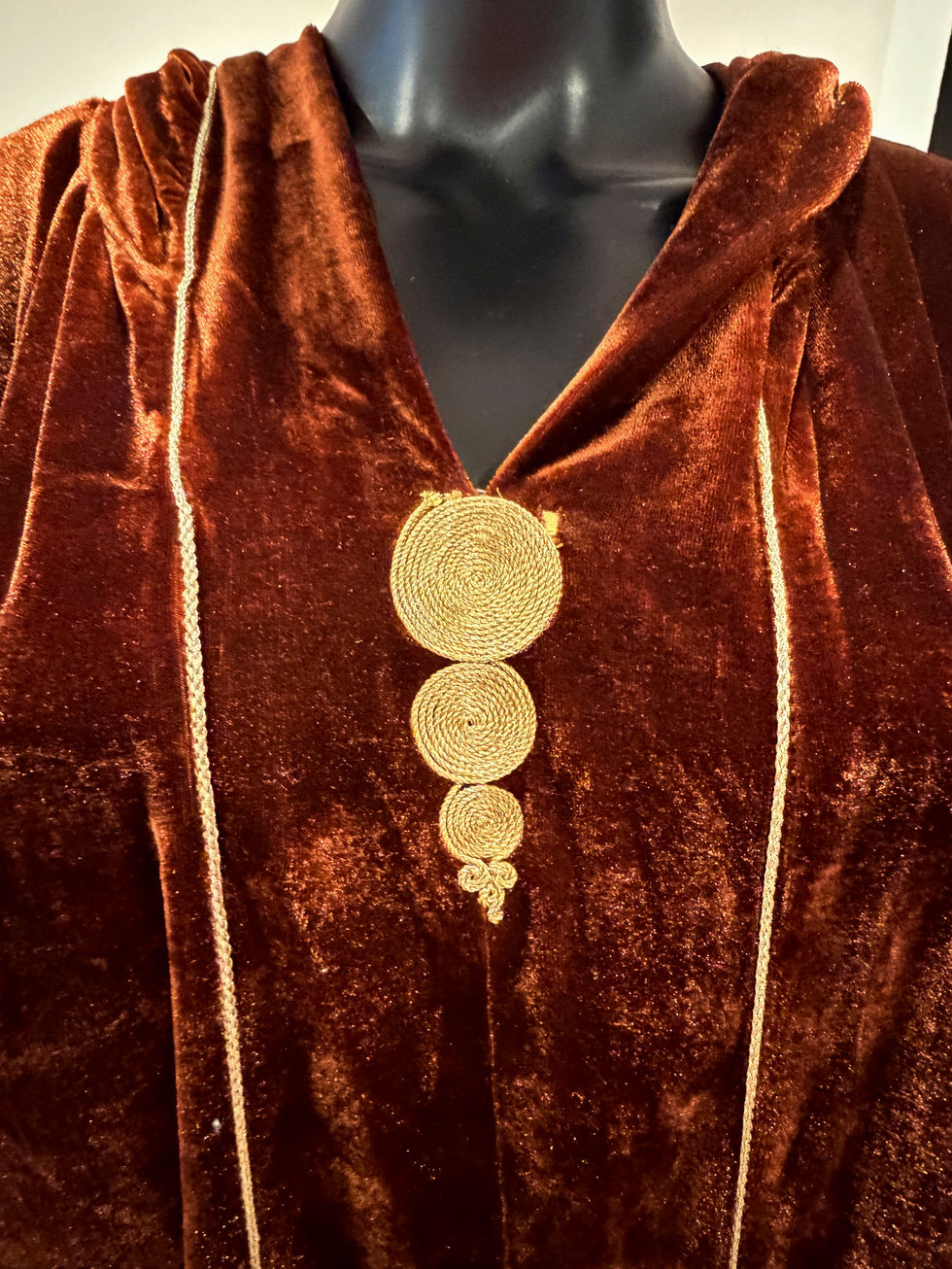 KFTAN © The Sultana | Pre-Loved Amber Terracotta Velour Jellaba