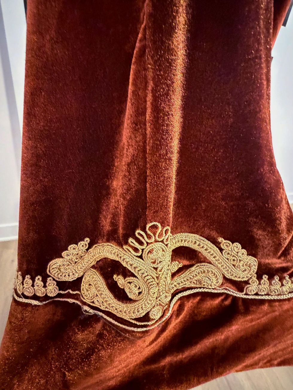 KFTAN © The Sultana | Pre-Loved Amber Terracotta Velour Jellaba