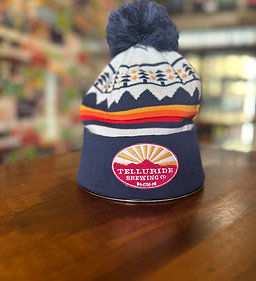 OG Logo Mountain Scape Pom Beanie 1