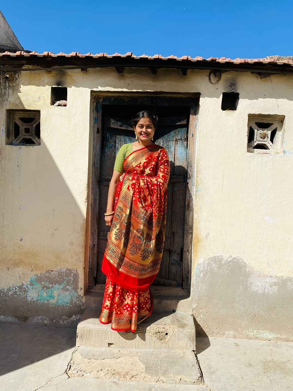 Thumbnail: Pure hand Bandhej Bandhani saree