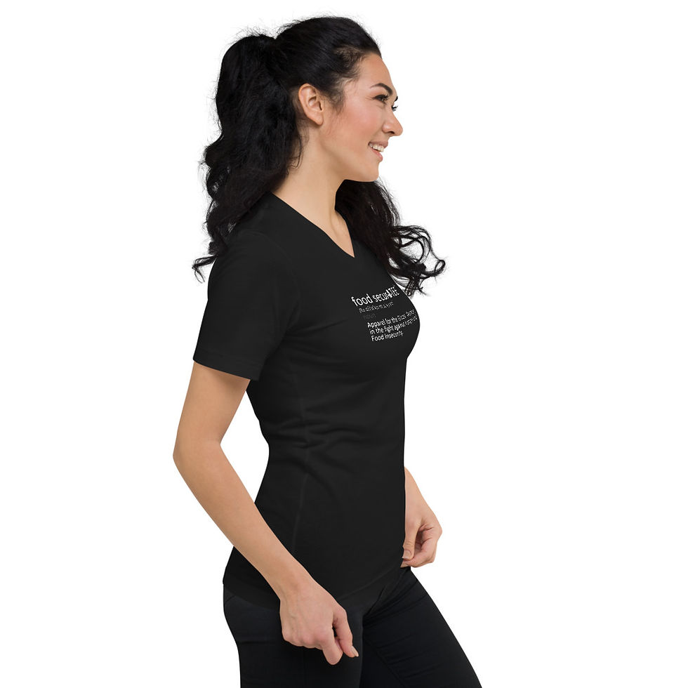 Thumbnail: food securiTEE definition Unisex Short Sleeve V-Neck T-Shirt