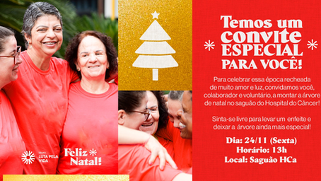 GLPV convida todos para participarem da montagem da árvore de Natal do HCa nesta sexta-feira (24)