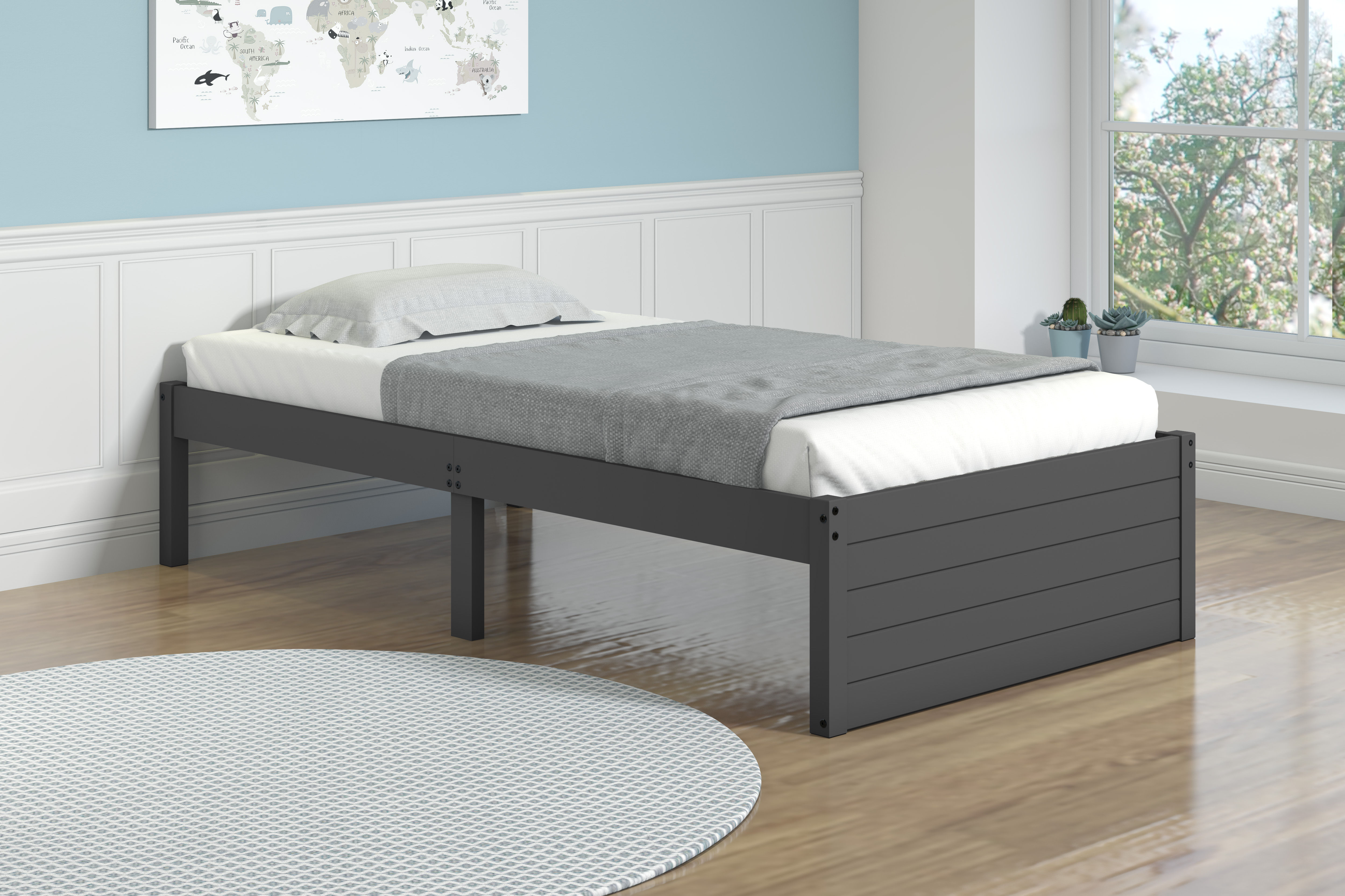 TWIN BED DARK GREY