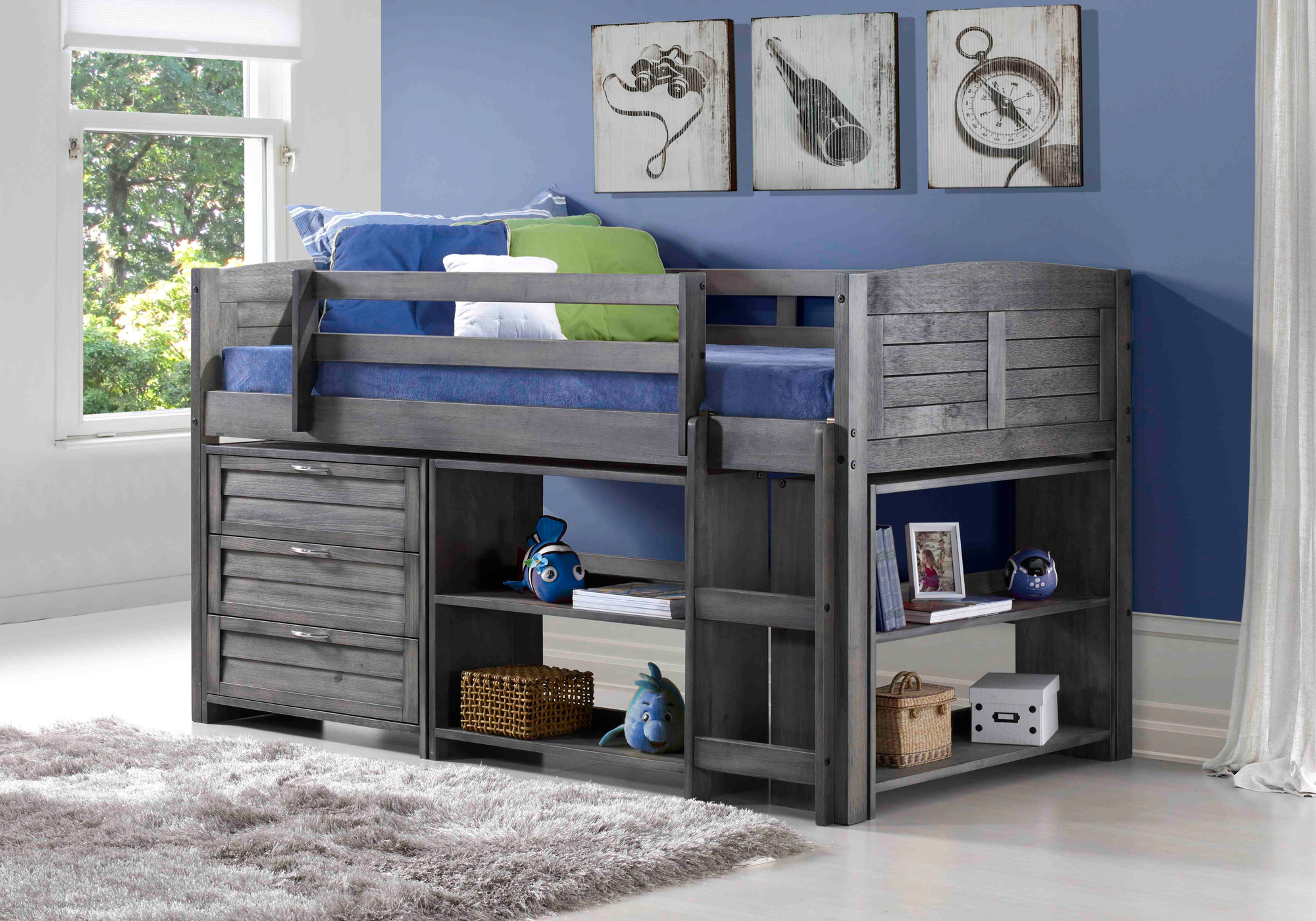 LOUVER LOW LOFT ANTIQUE GREY