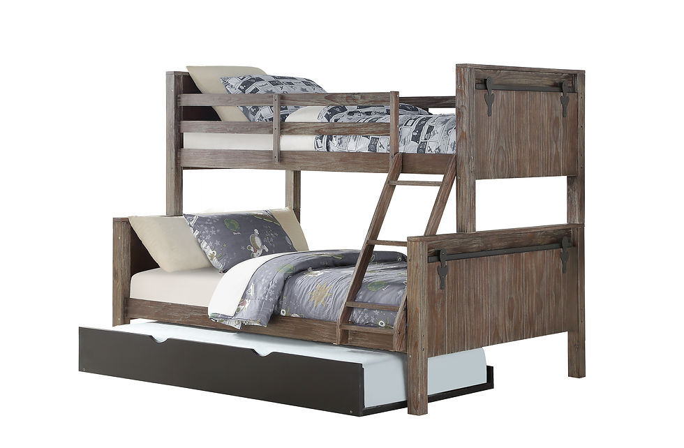 Thumbnail: TWIN/FULL BARN DOOR BUNKBED BRUSHED SHADOW
