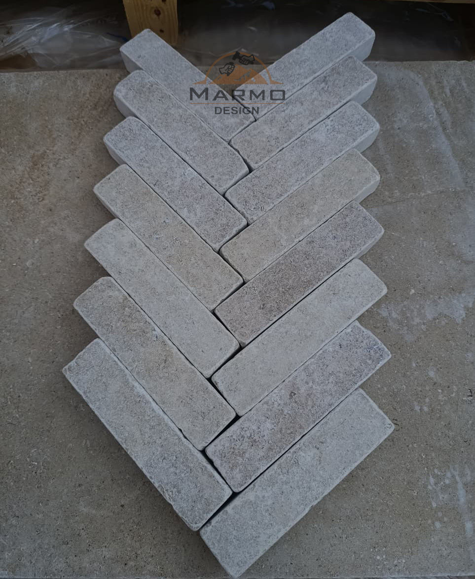 Sinai Pearl Egyptian Limestone - Bricks Herringbone Stones