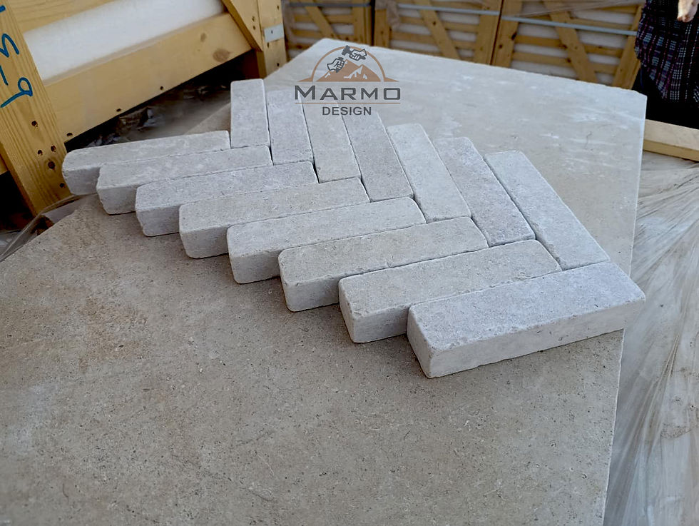 Sinai Pearl Egyptian Limestone - Bricks Herringbone Stones
