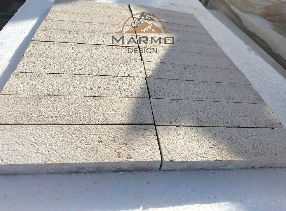 Sinai Pearl Egyptian Limestone - Bricks Herringbone Stones