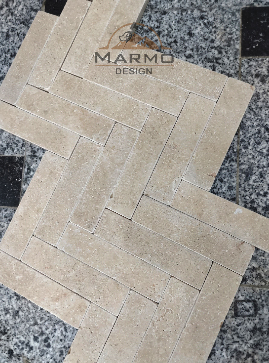 Sinai Pearl Egyptian Limestone - Bricks Herringbone Stones