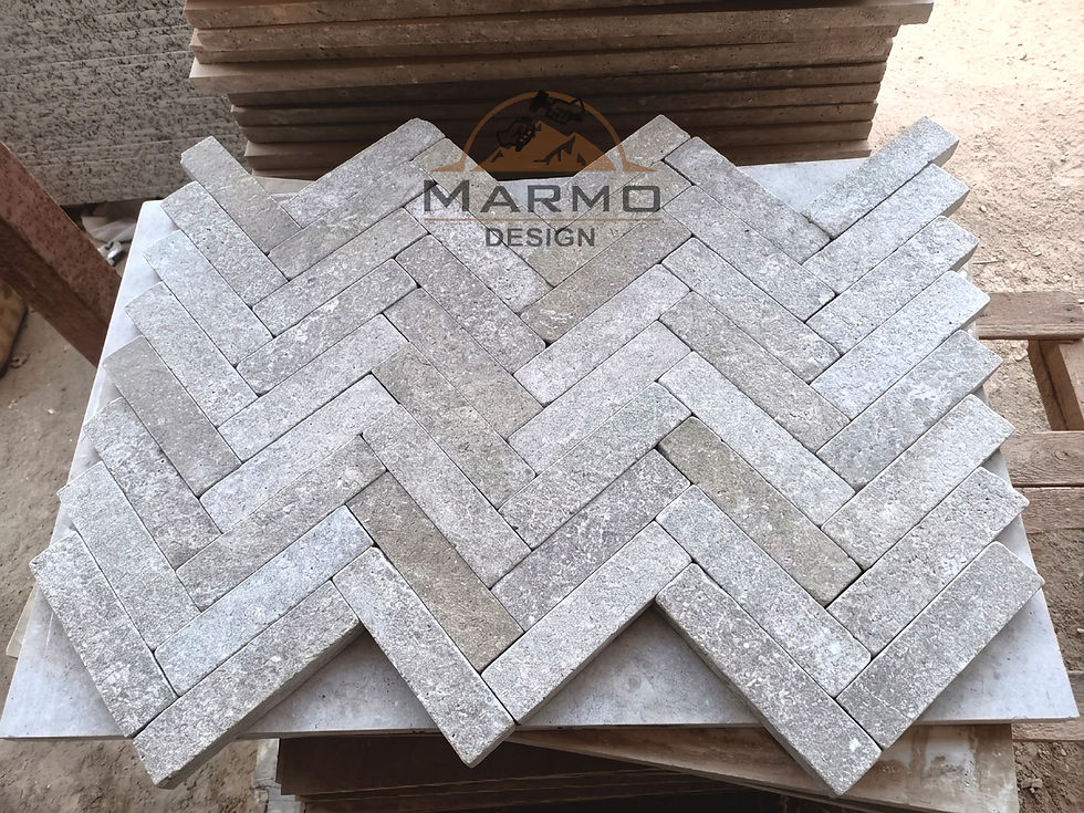 Sinai Pearl Egyptian Limestone - Bricks Herringbone Stones
