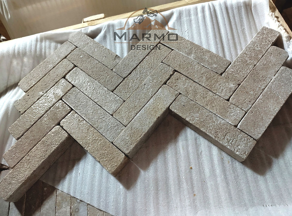 Sinai Pearl Egyptian Limestone - Bricks Herringbone Stones