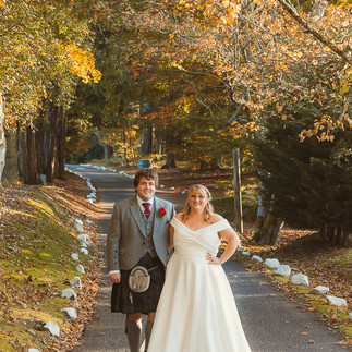 Bride and groom in Scotland