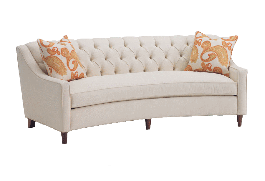 Tufted back curved sofa