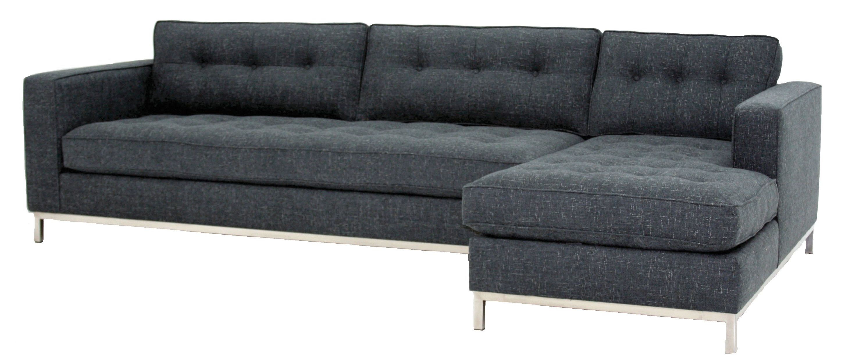 Tufted back chaise sectional