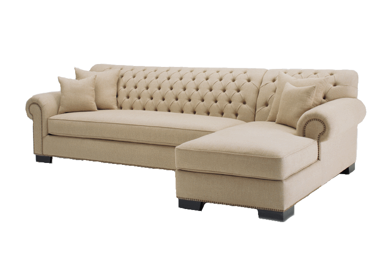 Tufted back Chaise Sectional