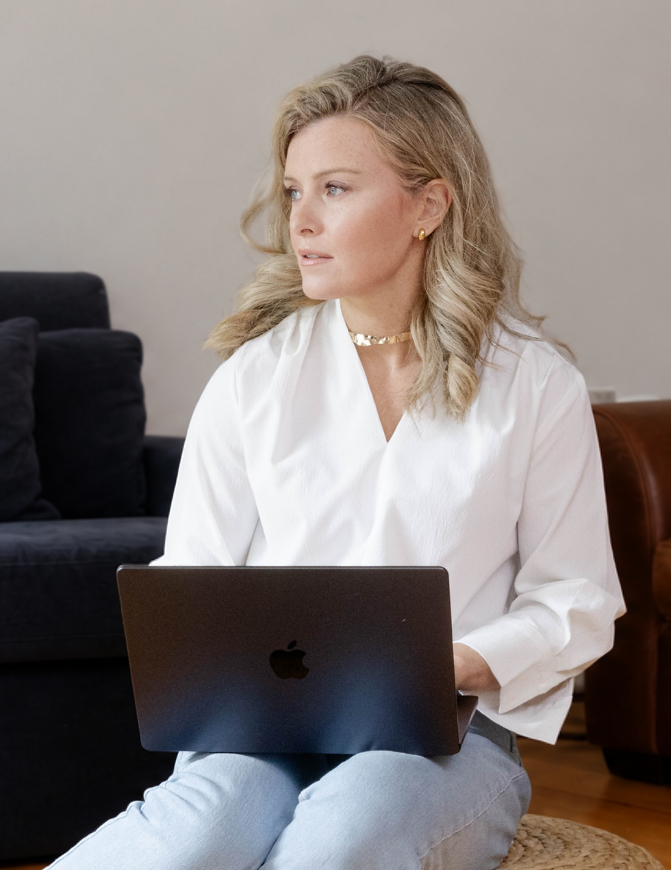 Writer working on laptop