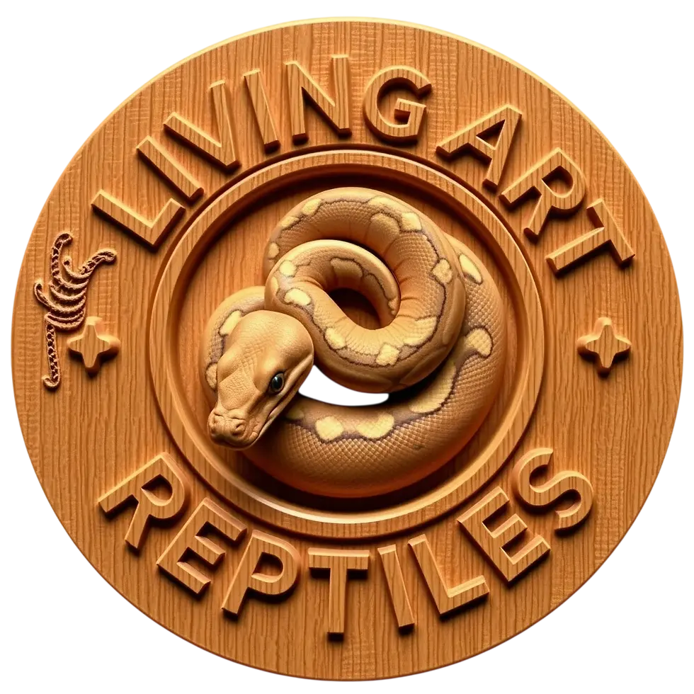 wood 3d logo ball python Living Art Reptiles